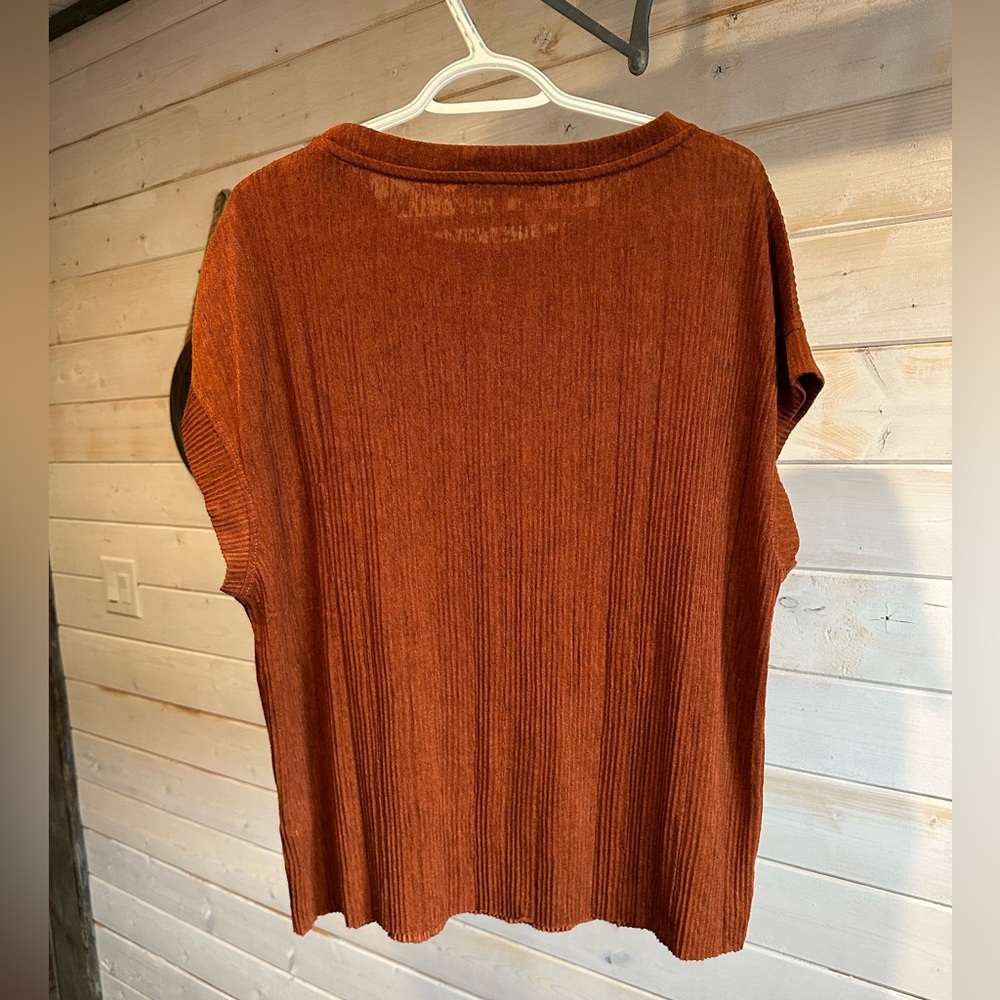 Cleo | Rusty Orange Ribbed Top - Picture 6 of 6